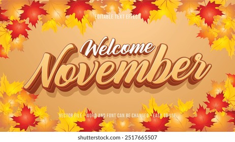 Editable text effect november theme