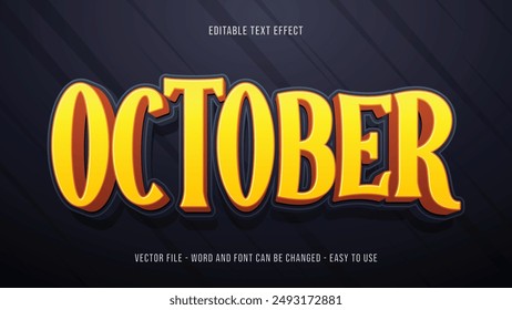 Editable text effect october festival theme