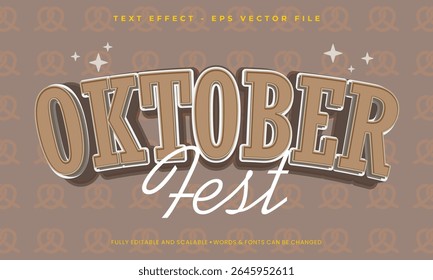 Efeito de texto editável Oktoberfest com estilo de letra 3d