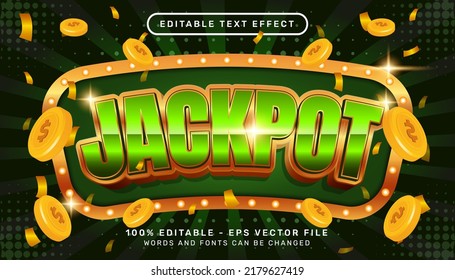 Editable text effect - online jakcpot 3d style concept	