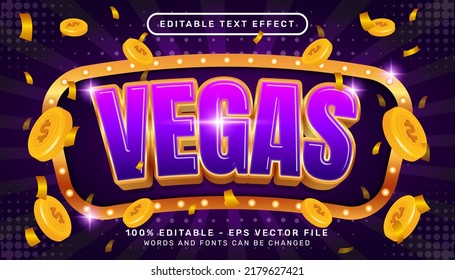 Editable text effect - online vegas 3d style concept