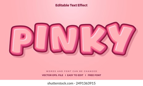 Editable text effect - Pink word theme.