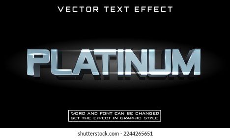 Plantilla de platino de efecto de texto editable