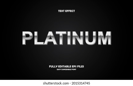 Editable Text Effect Platinum Title Style