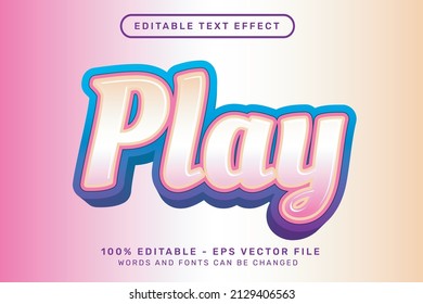 Editable text effect - play 3d style concept