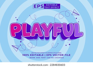 Editable text effect Playful 3d Cartoon cute style premium vector