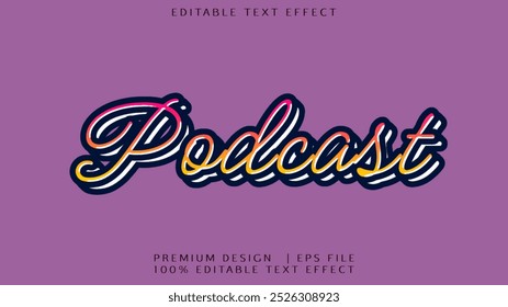 Editable Text Effect: Podcast Gradient Text Style