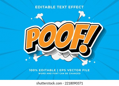 Editable text effect - poof comic Cartoon template style premium vector