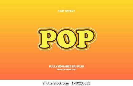 Editable text effect pop title style