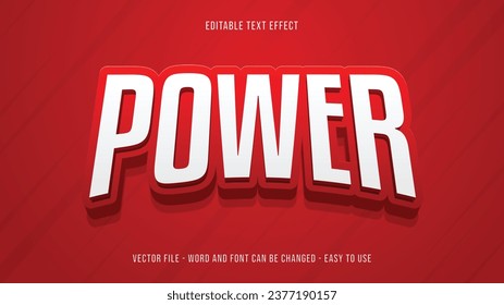 Editable text effect power 3d mock up