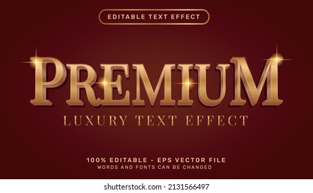 Editable text effect - premium gold color 3d style concept