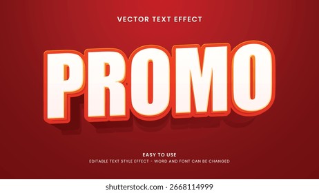 Efecto de texto editable promocional Vector premium estilo 3D 