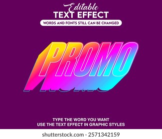 Editable text effect promo style