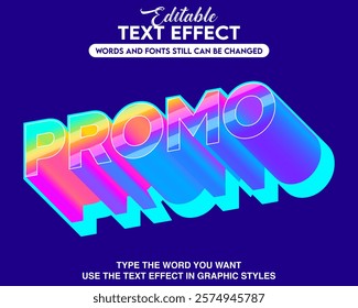 Editable text effect promo style