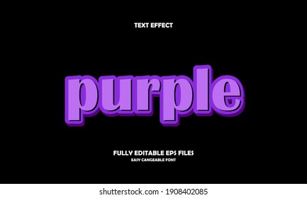 Editable Text Effect Purple Title Style