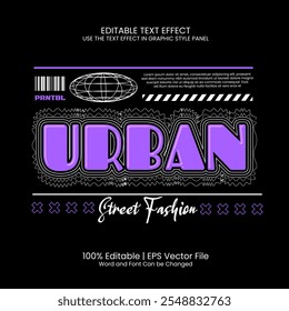 Editable Text Effect Purple Urban T-shirt design Street Wear style