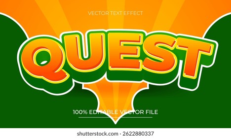 Editable text effect Quest With Green Leaf Background