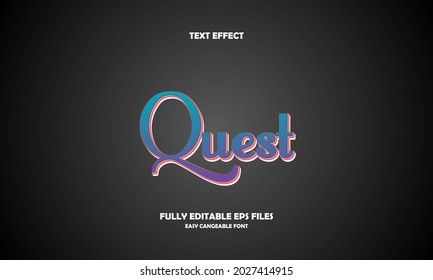 Editable text effect quest title style