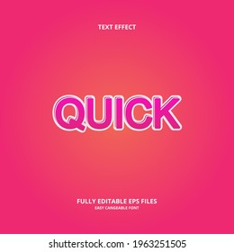 Editable text effect quick title style