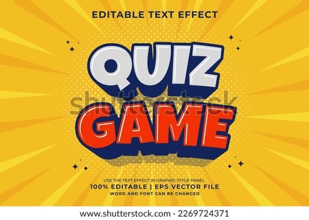 Editable text effect - Quiz Game 3d cartoon template style premium vector Stock photo © 