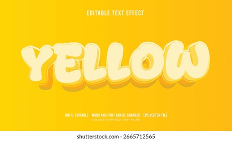 Efecto de texto editable quiz amarillo estilo 3D Vector premium	
