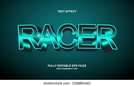 Editable text effect racer title style