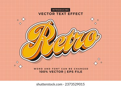 Editable text effect Retro 3d cartoon style premium vector