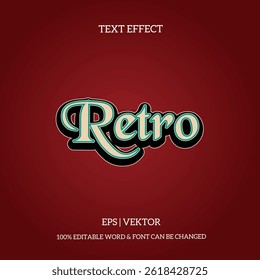 Editable text effect Retro 3d style premium vector