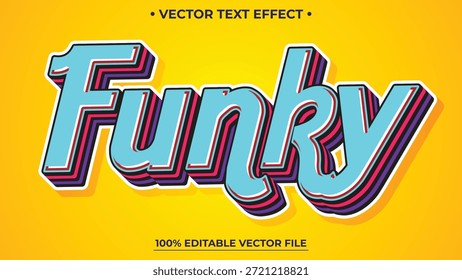 Efecto de texto editable estilo retro estilo de Plantilla de dibujos animados 3D