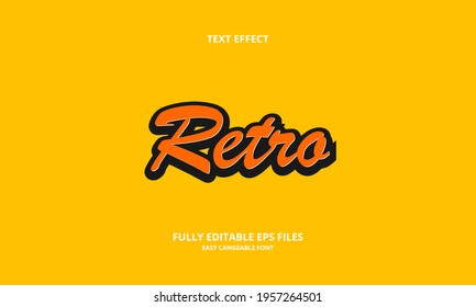 Editable text effect retro title style