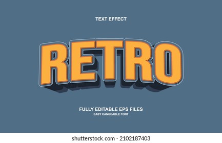 Editable text effect retro title style