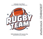 Editable text effect - Rugby Team emblem customized vintage style