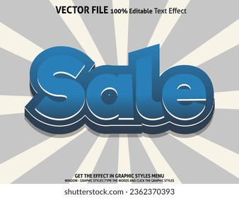 Editable text effect Sale 3d template style premium vector