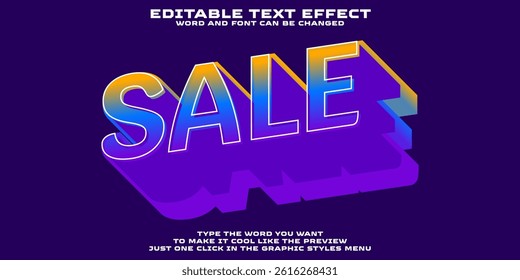 Editable text effect sale event style