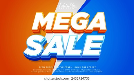 Editable text effect sale, Mega sale mockup template	