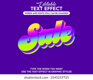 Estilo de venta de efecto de texto editable