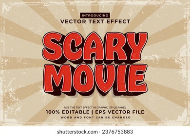 Editable text effect Scary Party 3d cartoon style premium vector