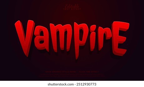 Tema assustador de efeito de texto editável, modelo de efeito de texto vampiro