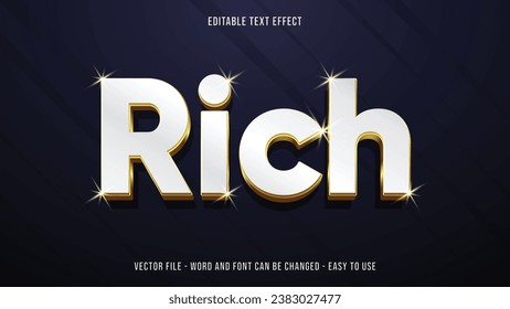 Editable text effect shiny gold style, luxury text style