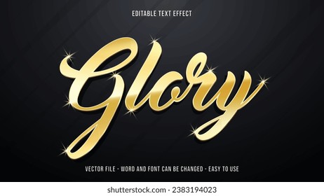 Editable text effect shiny gold mock up, glamour text style suitable for business brand