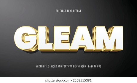 Editable text effect shiny mock up, golden text effect