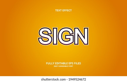 Editable text effect sign title style