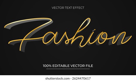 Editable text effect Signature style illustrations gold gradient color