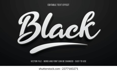 Editable text effect simple black theme