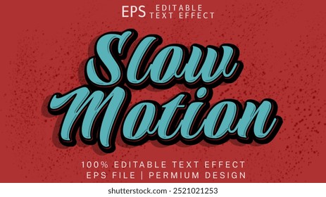 Editable text effect Slow motion style premium vector
