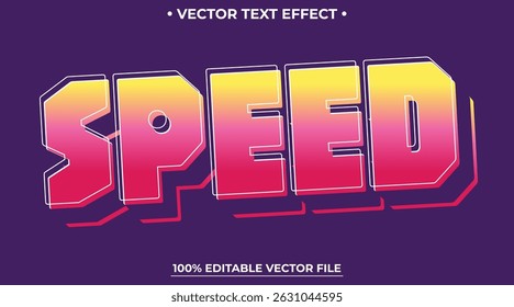 Editable text effect Speed 3d Cartoon template Gradient style
