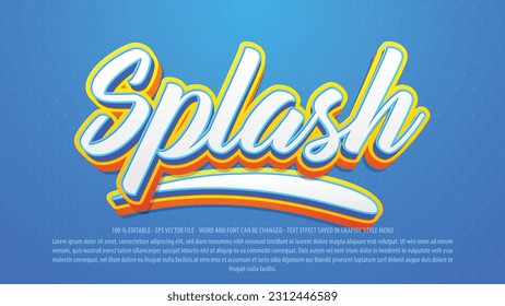 Editable text effect splash style