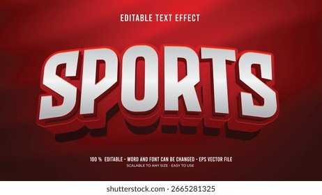 Efecto de texto editable deportivo estilo 3D Vector premium	
