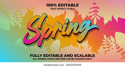 Editable Text Effect, Spring Text Style