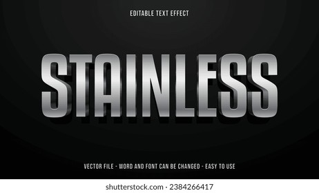 Editable text effect stainless steel mock up suitable for business brand